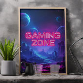 Gaming Zone Vibrannt Neon Colors Poster