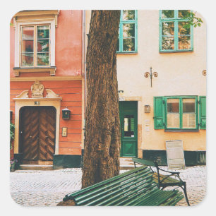 Gamla Stan, Altstadt von Stockholm Quadratischer Aufkleber