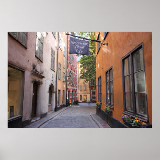 Gamla Stan, Stockholm, Schweden; Pastels Cobblesto Poster