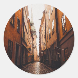 Gamla Stan, Stockholm, Schweden Runder Aufkleber