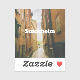 Gamla Stan, Stockholm Souvenir, Retro Europäisch  Aufkleber