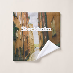 Gamla Stan, Stockholm Souvenir, Retro Europäisch  Waschlappen