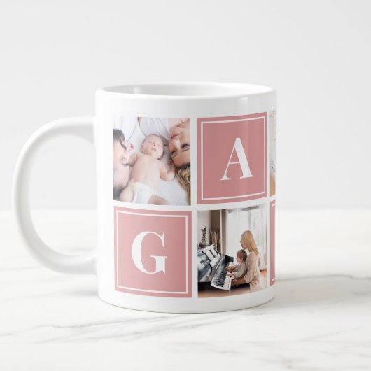 Gamma Foto Collage Custom Giant Coffee Tasse (Links)
