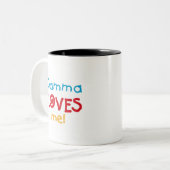 Gamma Lieben Me T - Shirt und Geschenke Zweifarbige Tasse (Vorderseite Links)