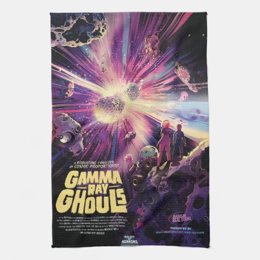 Gamma Ray Burst Pulsars Kilonova Kosmische Kollisi Geschirrtuch (Vertikal)