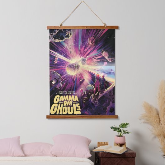 Gamma Ray Burst Pulsars Kilonova Kosmische Kollisi Wandteppich Mit Holzrahmen (Schlafzimmer)