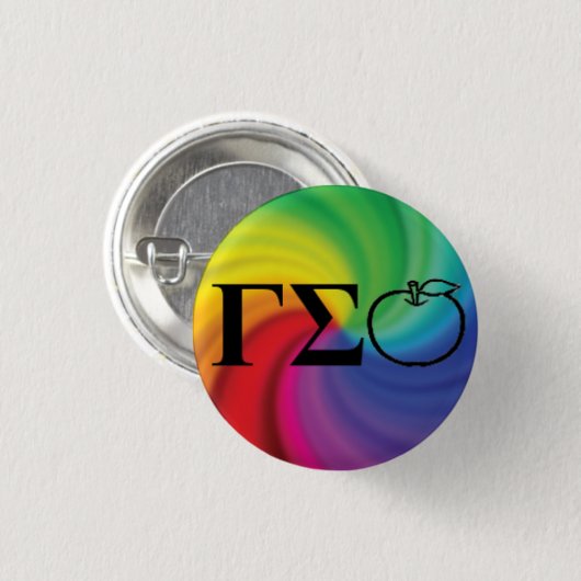 Gamma-Sigma-Apfel-Knopf Button (Vorne & Hinten)