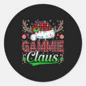 Gammie Claus WeihnachtsLICHT Matching Family Xmas Runder Aufkleber (Vorderseite)