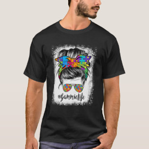 Gammie Life Messy Bun Hair Bandana Brille Autism T-Shirt