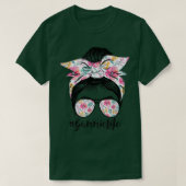 Gammie Life Messy Hair Bun Floral Women Mütter Da T-Shirt (Design vorne)
