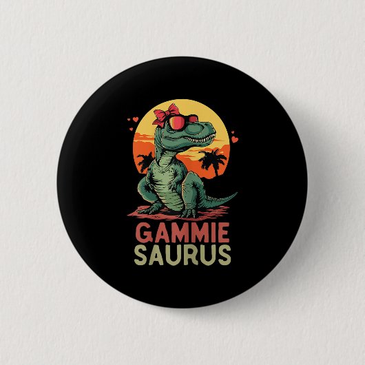 Gammiesaurus Dino Dinosaur Gammie-saurus T-rex Spa Button (Vorderseite)
