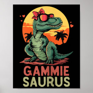 Gammiesaurus Dino Dinosaur Gammie-saurus T-rex Spa Poster