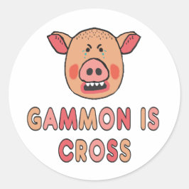 Gammon ist Kreuz Runder Aufkleber