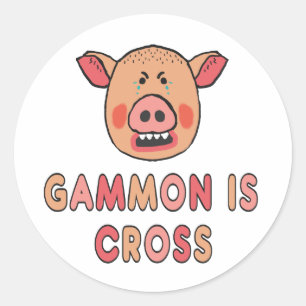 Gammon ist Kreuz Runder Aufkleber