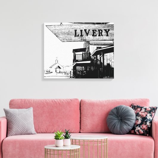 Gammons Gulch Die Stadt Livery Western Leinwanddruck (Insitu (Wohnzimmer))