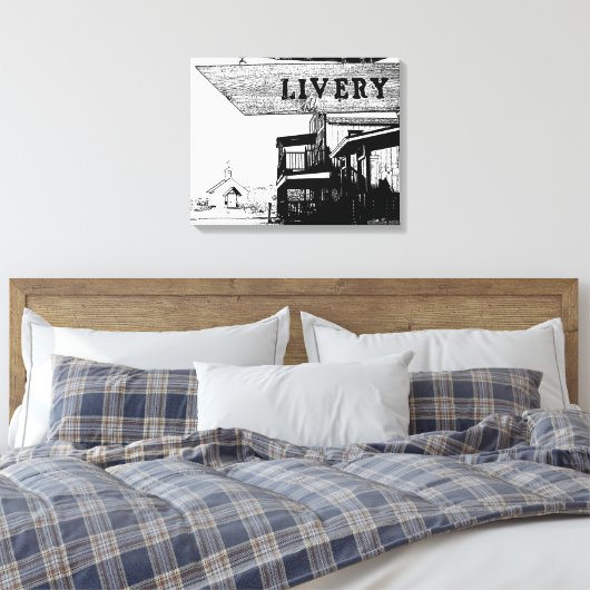 Gammons Gulch Die Stadt Livery Western Leinwanddruck (Insitu (Schlafzimmer))