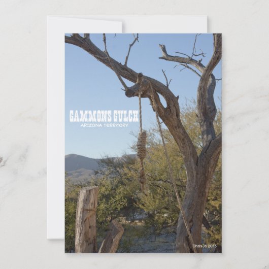 Gammons Gulch Old West Hanging Tree Hangman Einladung (Vorderseite)