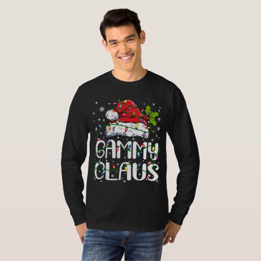 Gammy Claus Weihnachts-Weihnachtsmannmütze Matchin T-Shirt (Vorne ganz)