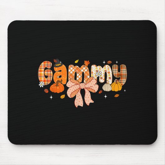 Gammy Pumpkin Fall Coquette Bow Thanksgiving Mousepad (Vorne)