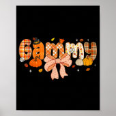 Gammy Pumpkin Fall Coquette Bow Thanksgiving Poster (Vorne)