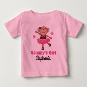 Gammys Mädchen-Affe-personalisierter KinderT - Baby T-shirt