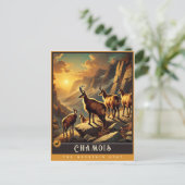 Gämse | Niedliche Vintage Tierpostkarte Postkarte (Stehend Vorderseite)