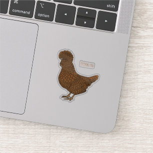 Gämsleder-Polnisches Huhn Cartoon-Illustration Aufkleber