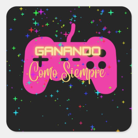 Ganando como siempre , videogamer quadratischer aufkleber (Vorderseite)