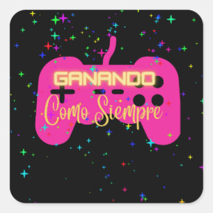Ganando como siempre , videogamer quadratischer aufkleber