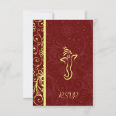 Ganapati Wedding RSVP Cards Karte (Rückseite)