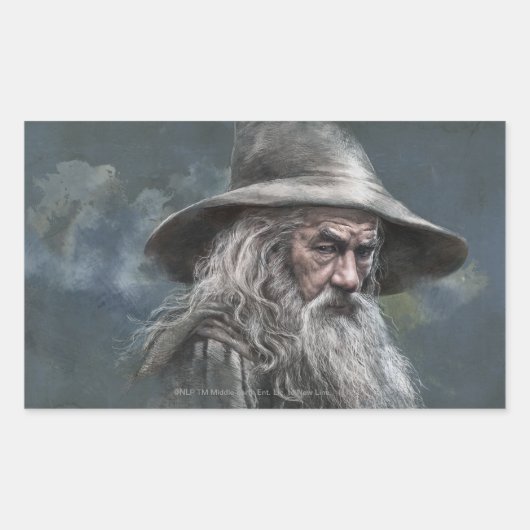 Gandalf Illustration Rechteckiger Aufkleber (Vorderseite)