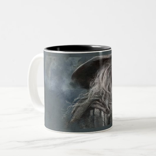 Gandalf Illustration Zweifarbige Tasse (Vorderseite Links)