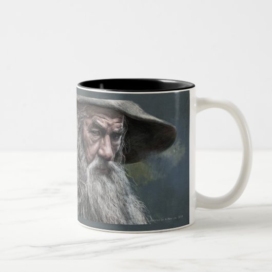 Gandalf Illustration Zweifarbige Tasse (Rechts)