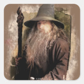 Gandalf mit Mitarbeitern Quadratischer Aufkleber (Vorderseite)