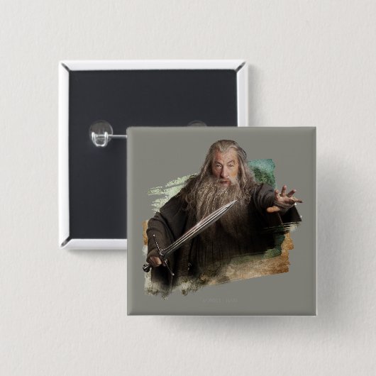 Gandalf mit Schwert Button (Vorne & Hinten)