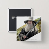 Gandalf mit Schwert grün Button (Vorne & Hinten)