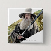 Gandalf mit Schwert grün Button (Vorderseite)