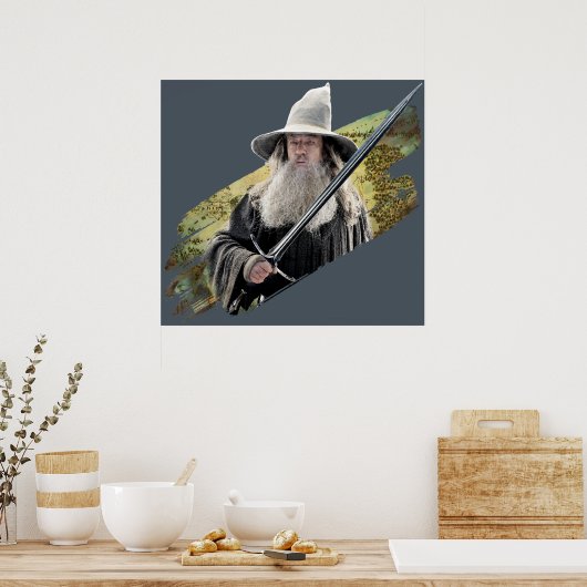 Gandalf mit Schwert grün Poster (Küche)