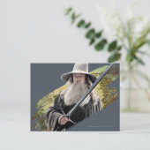 Gandalf mit Schwert grün Postkarte (Stehend Vorderseite)