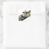 Gandalf mit Schwert grün Quadratischer Aufkleber (Tasche)