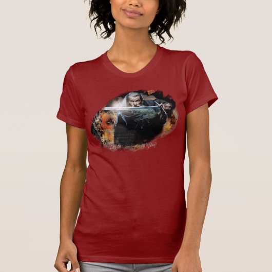Gandalf mit Schwert in der Schlacht T-Shirt (Vorderseite)