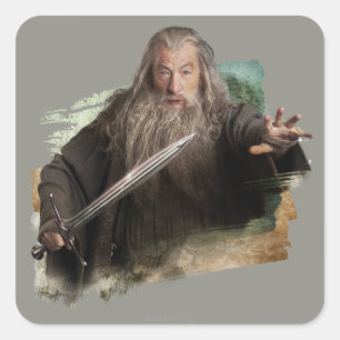 Gandalf mit Schwert Quadratischer Aufkleber