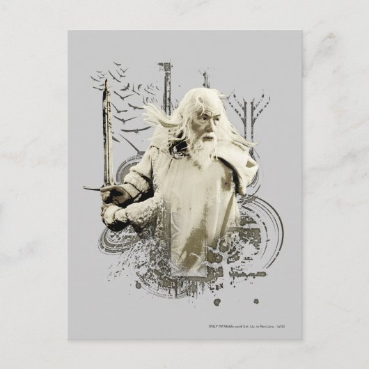 GANDALF™ mit Schwertvektor-Collage Postkarte (Vorderseite)