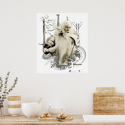 GANDALF™ mit Schwertvektor Poster (Küche)