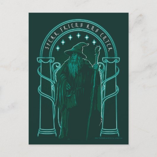GANDALF™ "Speak Friend And Enter" Doors of Durin Postkarte (Vorderseite)