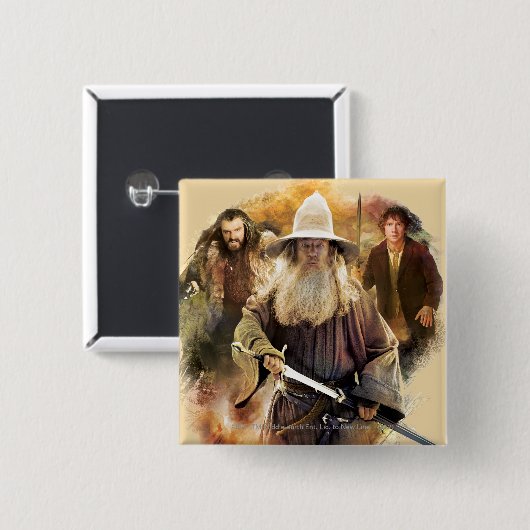 Gandalf, THORIN OAKENSHIELD™ & BILBO BAGGINS™ Button (Vorne & Hinten)
