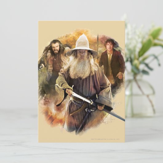 Gandalf, THORIN OAKENSHIELD™ & BILBO BAGGINS™ Einladung (Stehend Vorderseite)