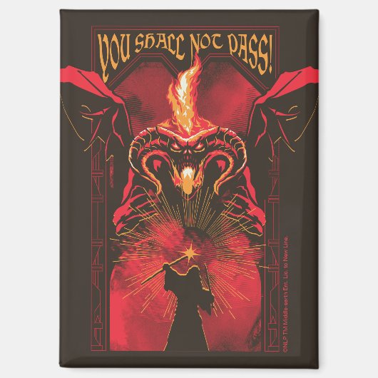 GANDALF™ Vs Balrog "Du sollst nicht passieren" Gra Magnet (Vorderseite)