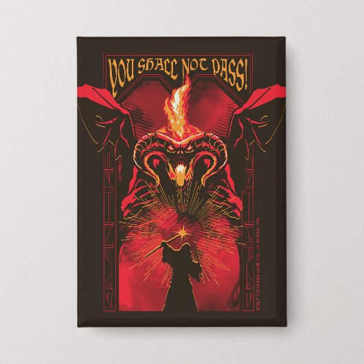 GANDALF™ Vs Balrog "You Shall Not Pass" Graphic Button (Vorderseite)