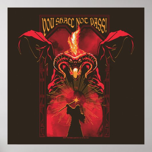 GANDALF™ Vs Balrog "You Shall Not Pass" Graphic Poster (Vorne)